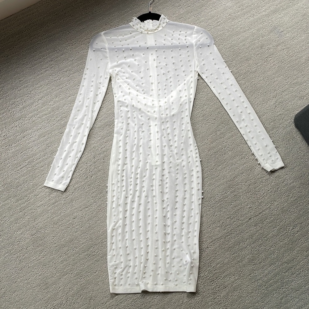 White Pearl dress bridal shower bachelorette small
